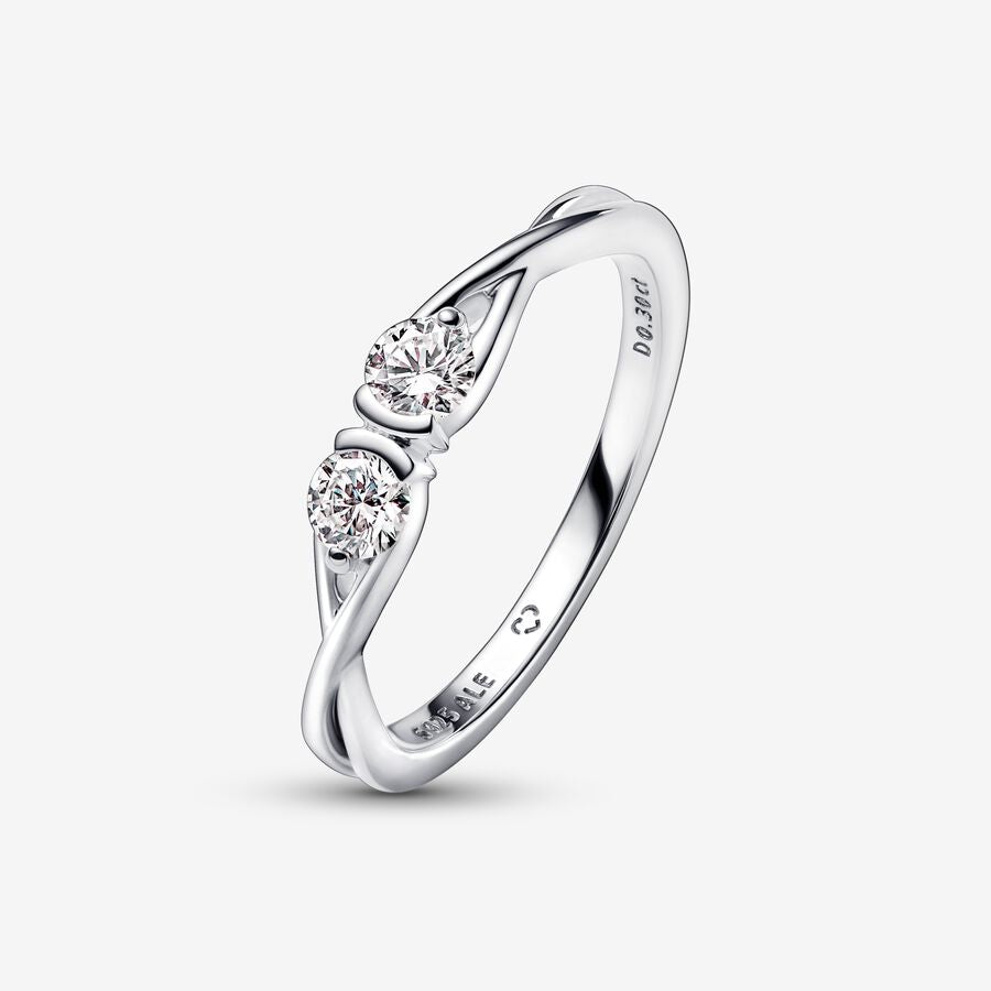 Infinite Lab-grown Diamond Double Facing Ring 0.30 carat tw Sterling Silver