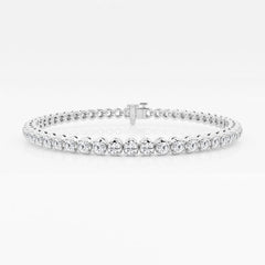 Round Lab Grown Diamond Four-Prong Tennis Bracelet - 7 Inches