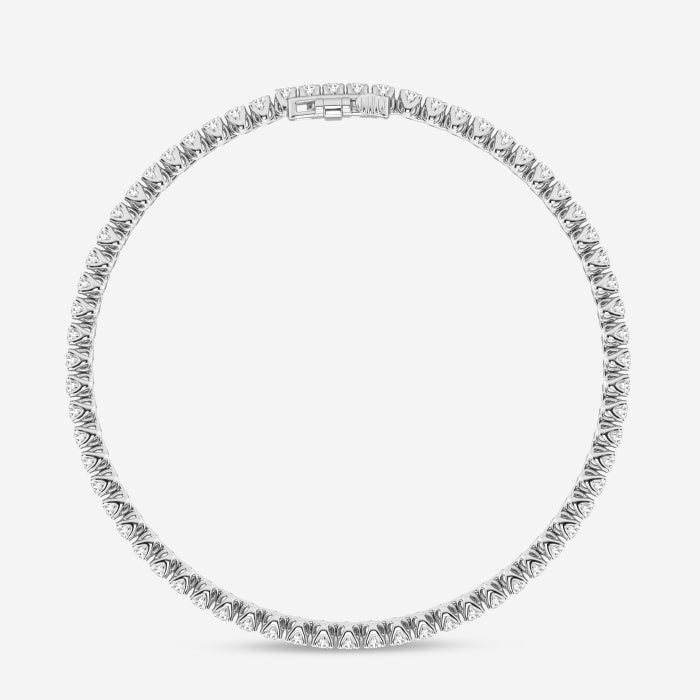 Round Lab Grown Diamond Tulip Prong Tennis Bracelet - 7 Inches