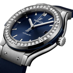 Hublot Titanium Blue Dial Moissenite Diamonds