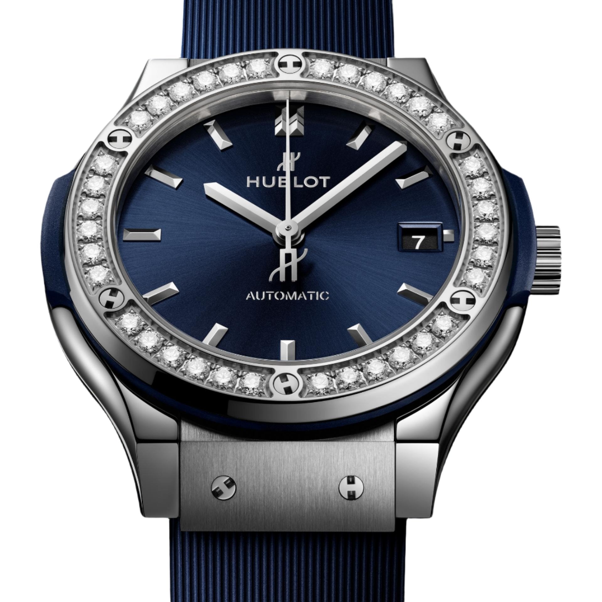 Hublot Titanium Blue Dial Moissenite Diamonds