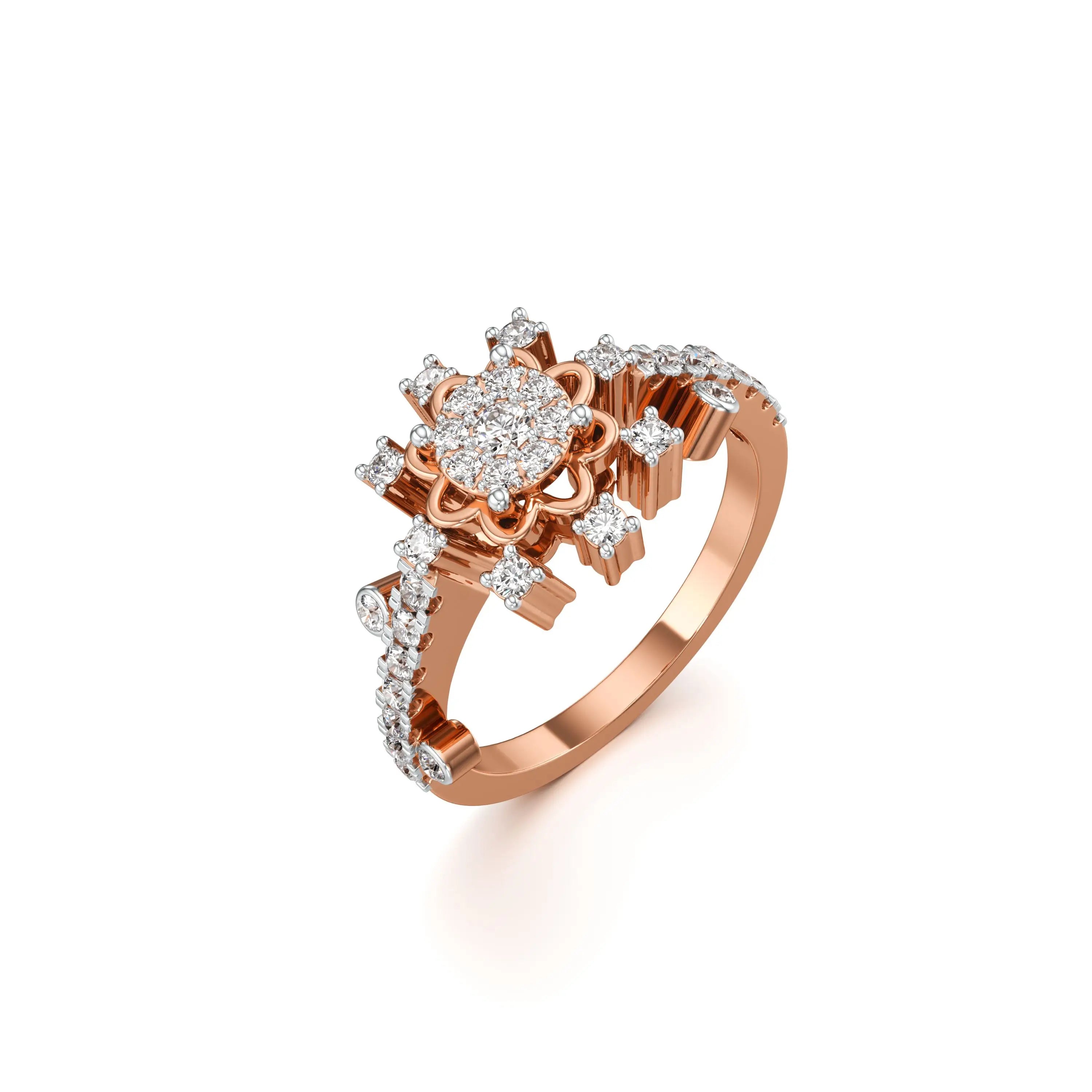 Frosty Floral Lab Grown Diamond Ring