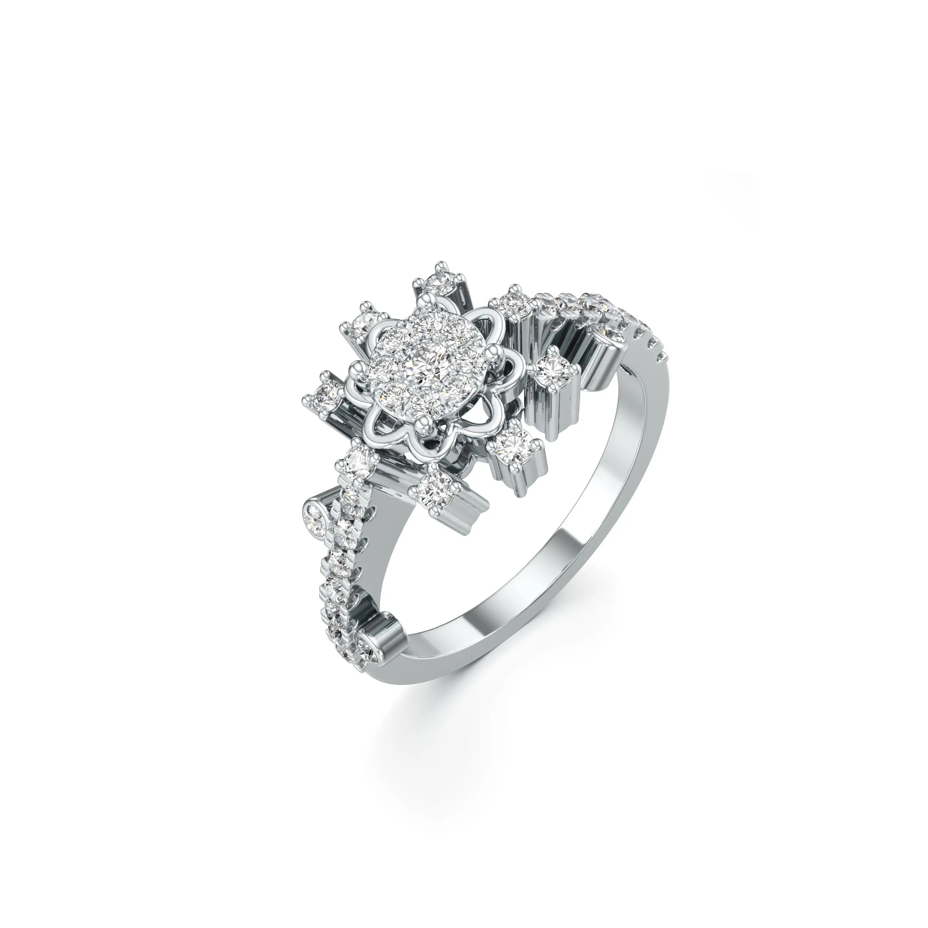 Frosty Floral Lab Grown Diamond Ring