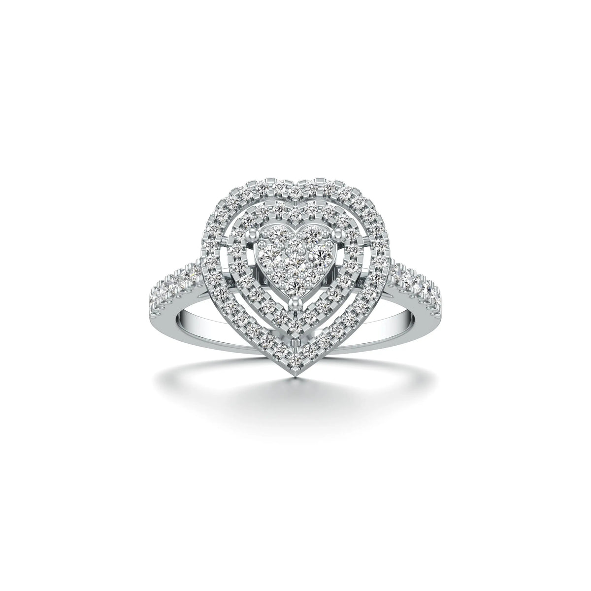 Glitzy Heart Lab Grown Diamond Ring