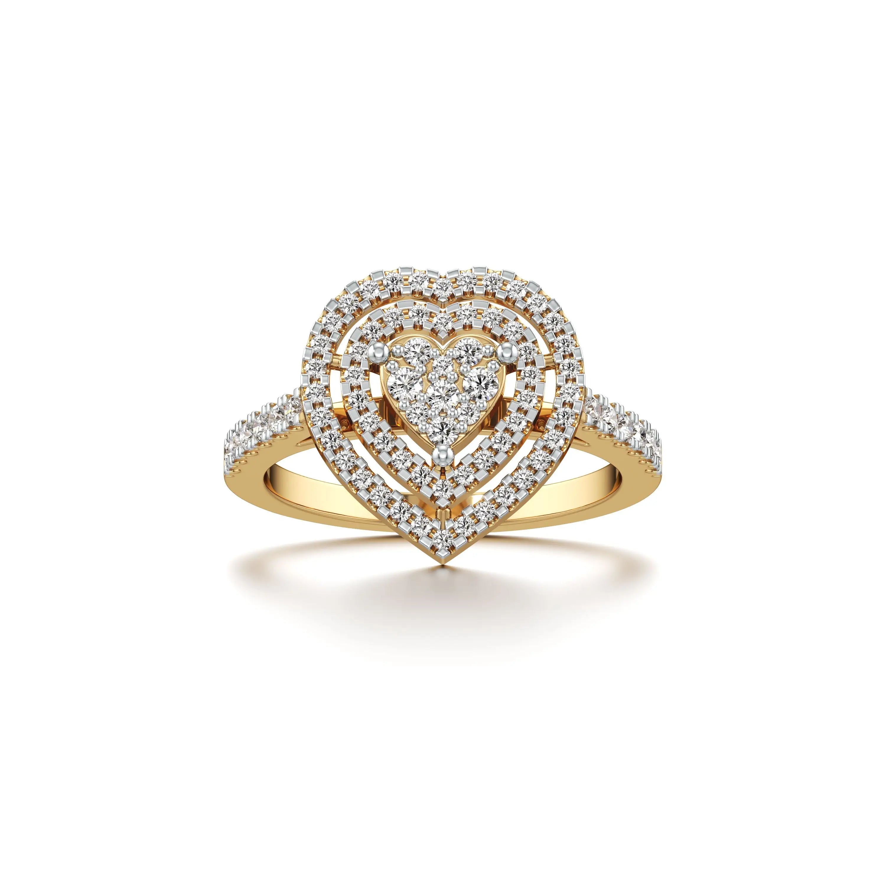 Glitzy Heart Lab Grown Diamond Ring