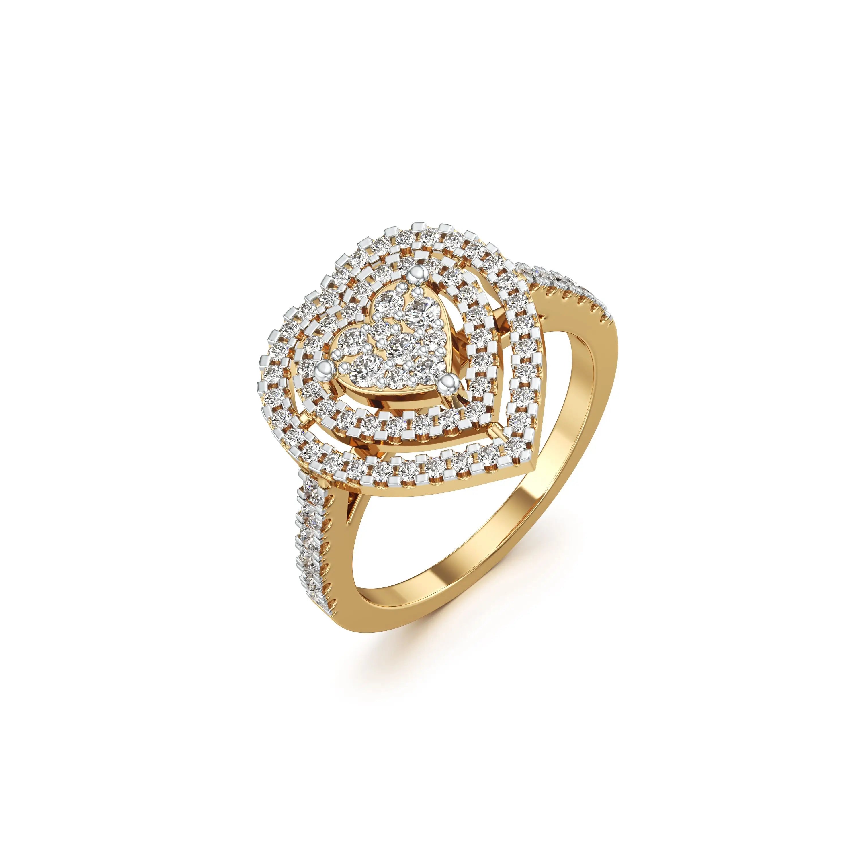 Glitzy Heart Lab Grown Diamond Ring