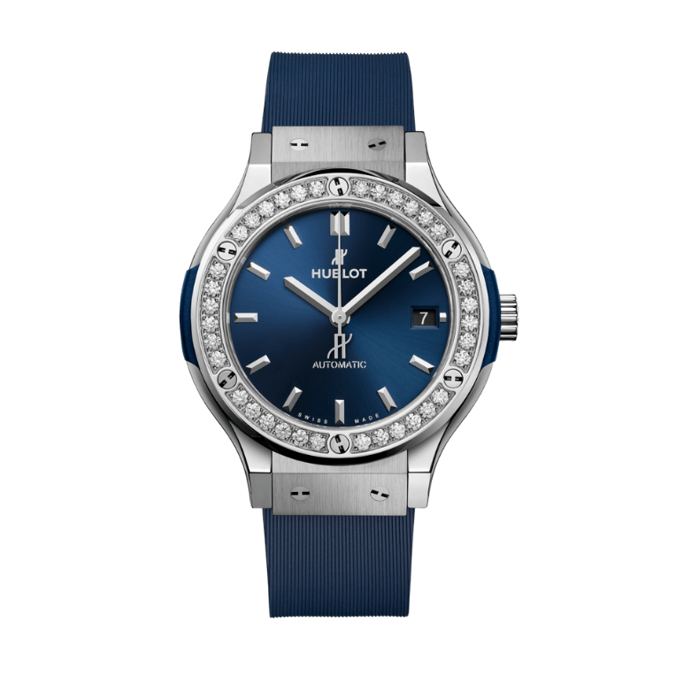 Hublot Titanium Blue Dial Moissenite Diamonds