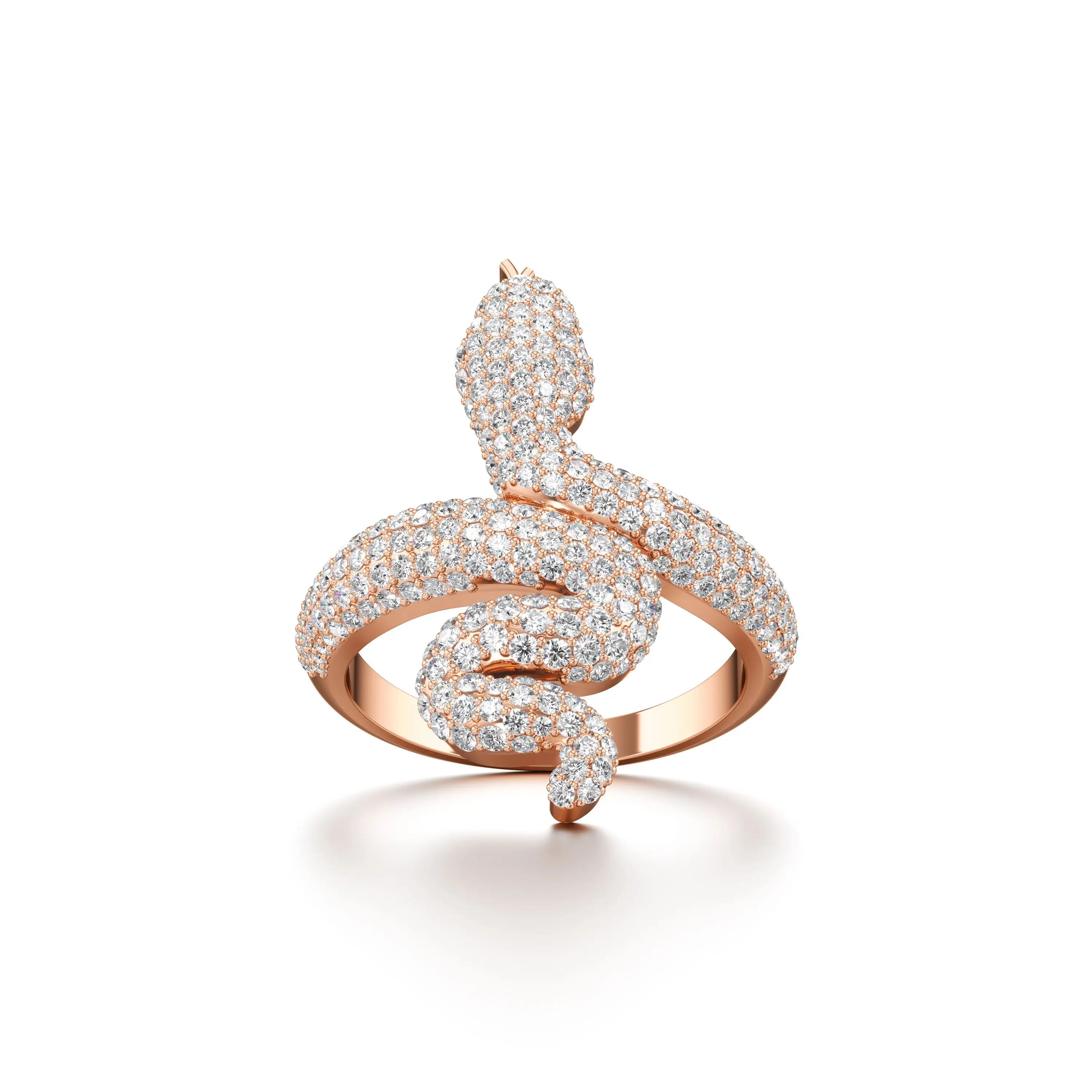 Icy Coiled Snake Lab Grown Diamond Ring