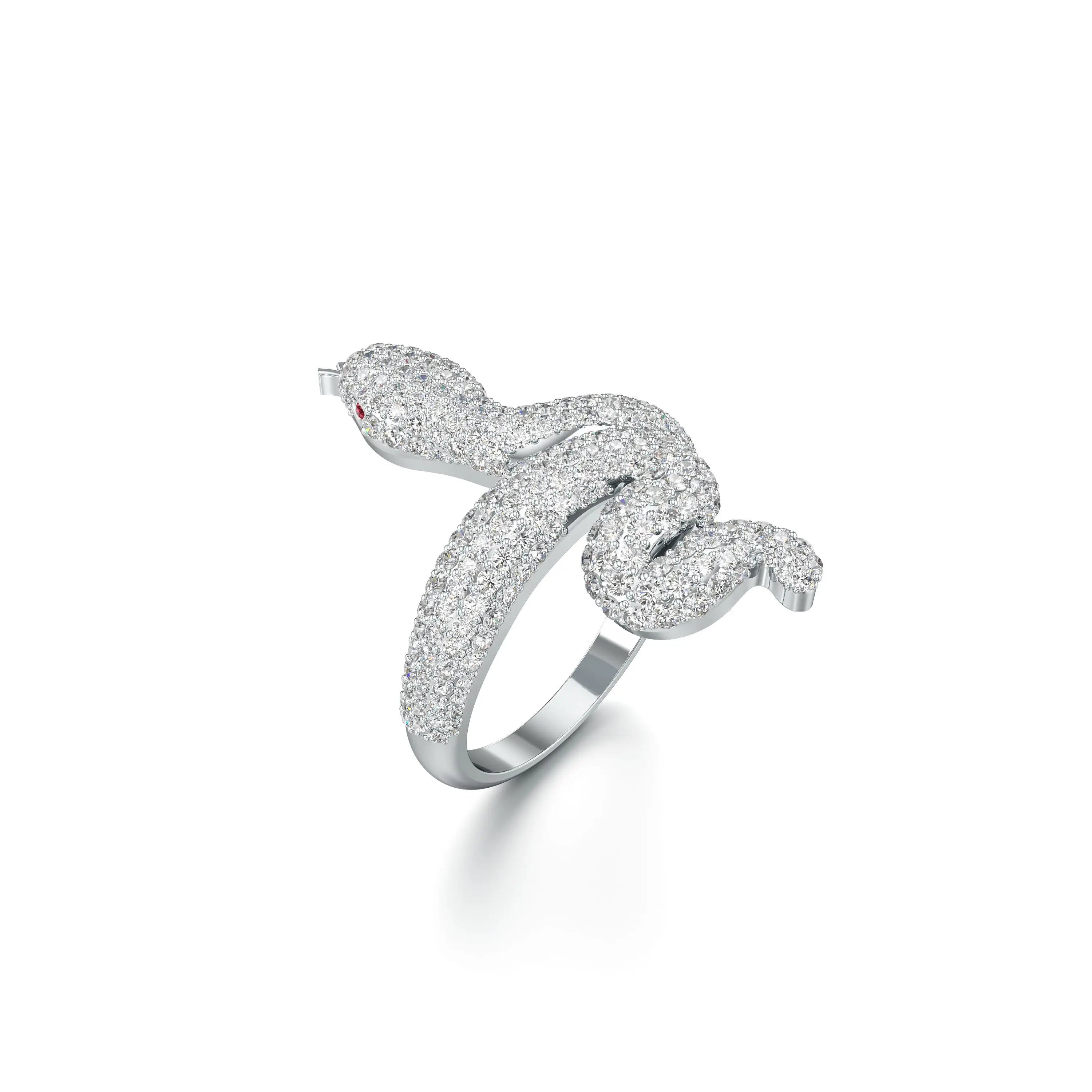 Icy Coiled Snake Lab Grown Diamond Ring