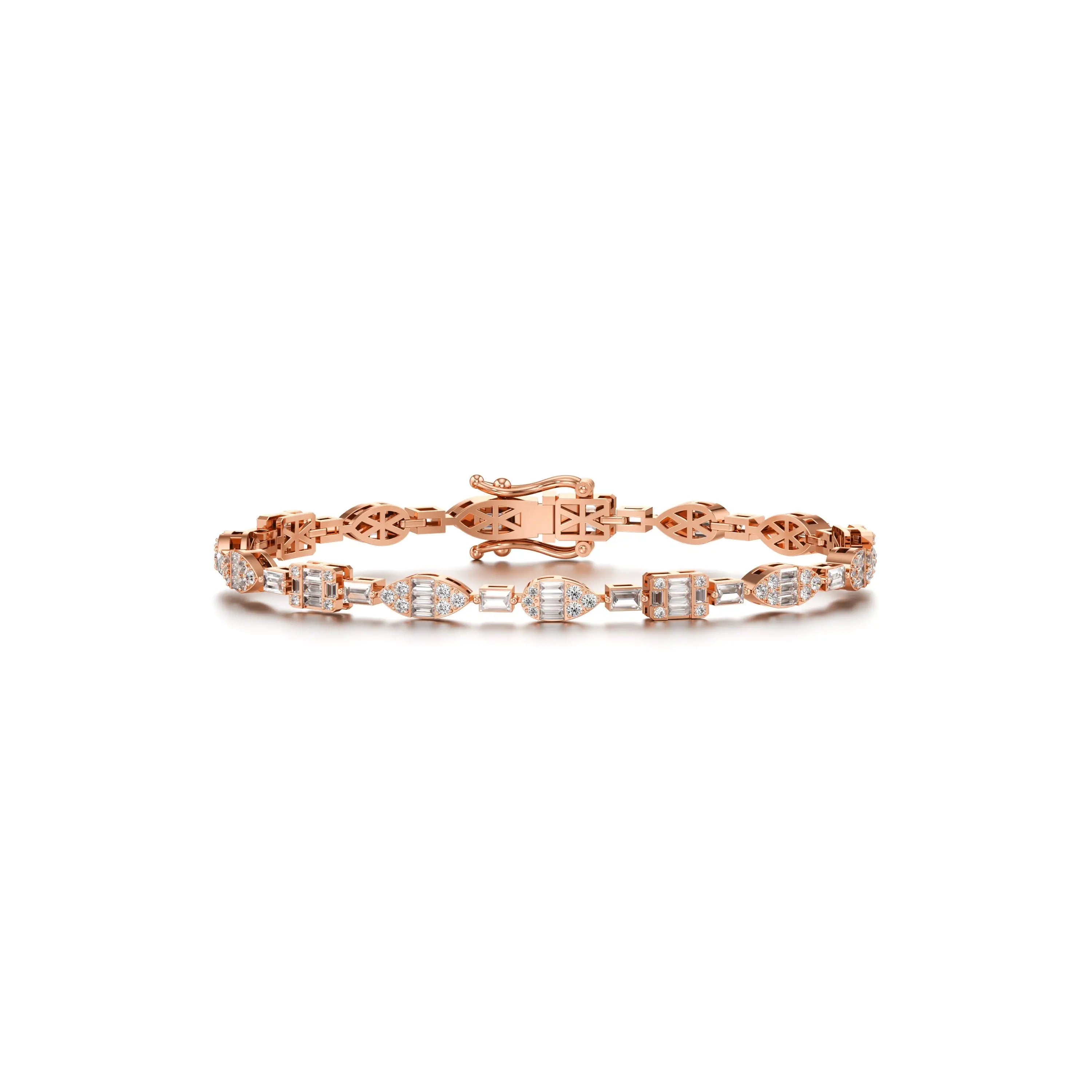 Jamming Geometric Lab Grown Diamond Bracelet in Rose