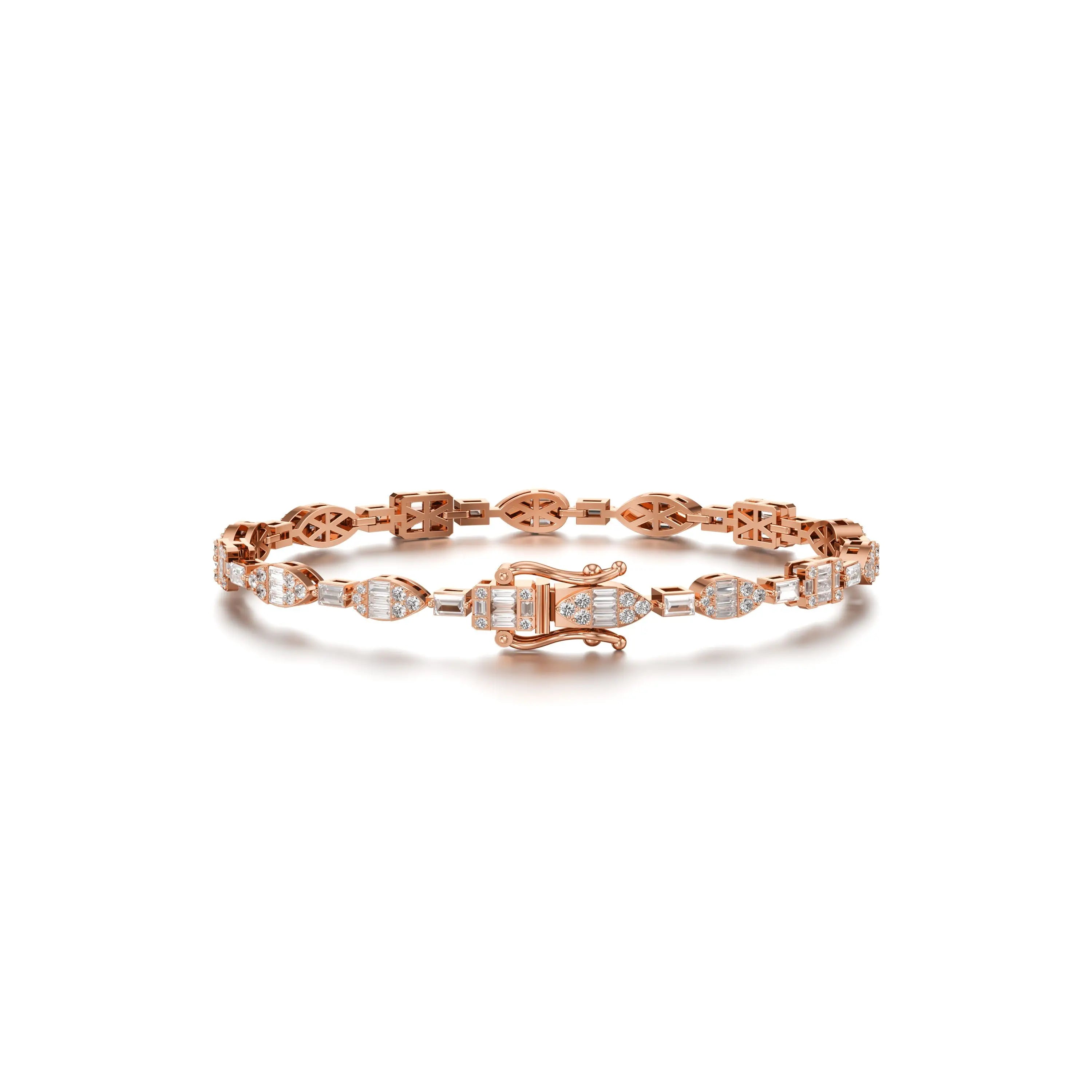 Jamming Geometric Lab Grown Diamond Bracelet in Rose