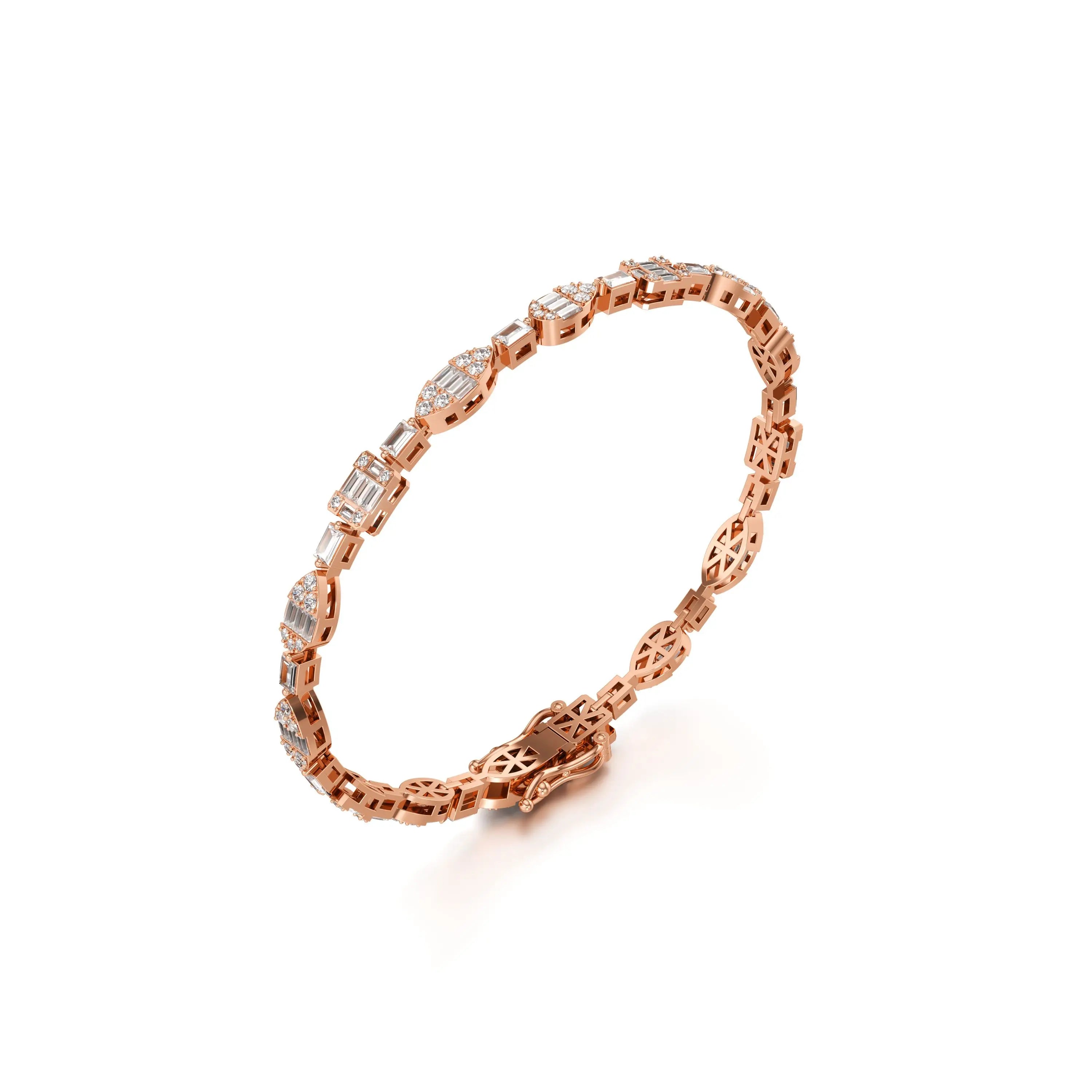 Jamming Geometric Lab Grown Diamond Bracelet in Rose