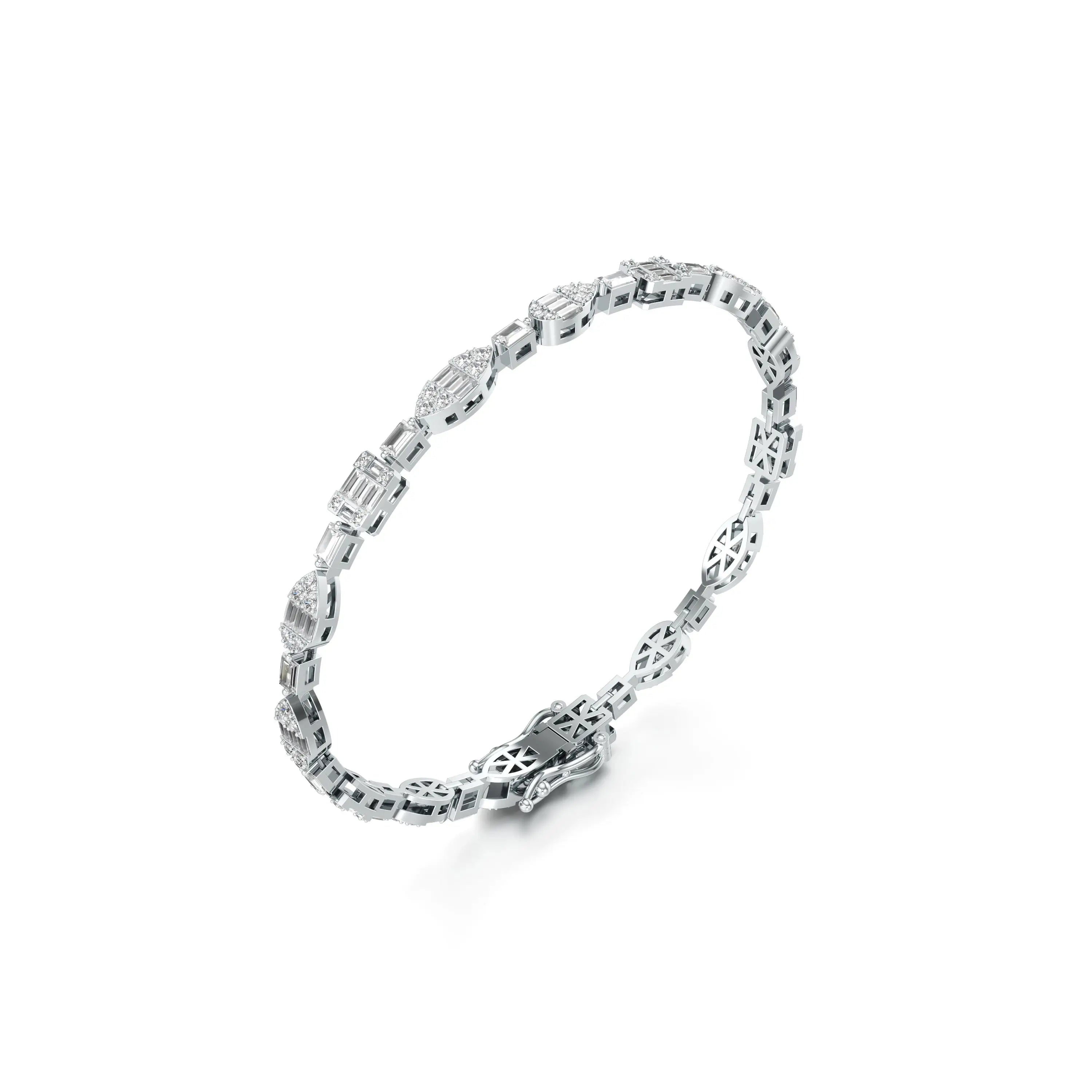 Jamming Geometric Lab Grown Diamond Bracelet in Rose