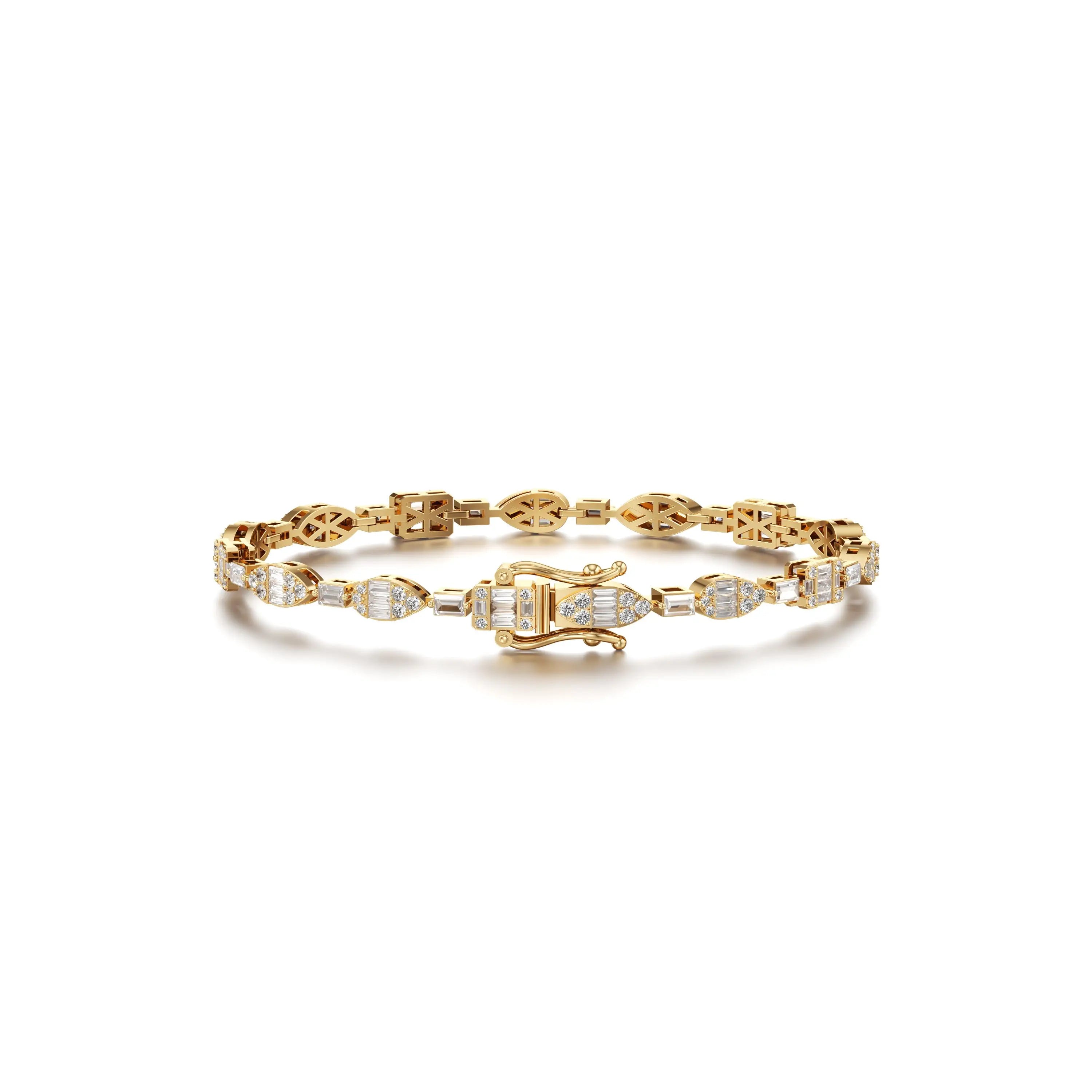 Jamming Geometric Lab Grown Diamond Bracelet in Rose