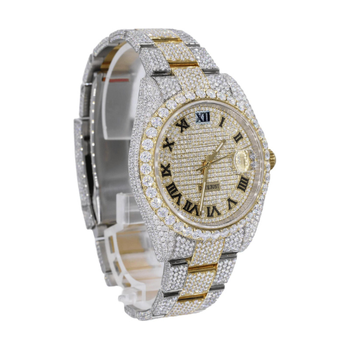 Rolex Diamond Customised Watch Oyster Gold Dial