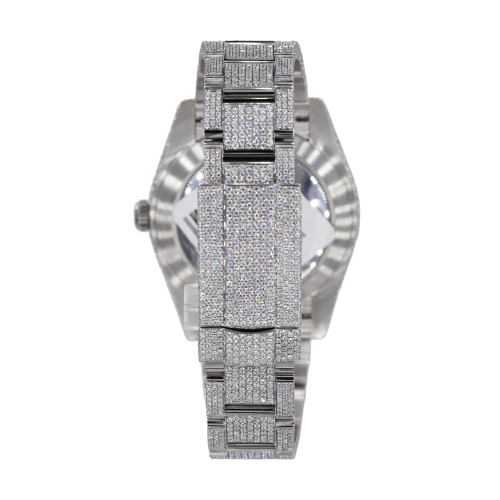 Rolex Diamond Customised Watch Oyster Iced Out Silver