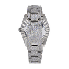Rolex Diamond Customised Watch Oyster Silver Ice