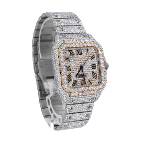 Cartier Diamond Customised Watch Roman Dial