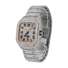 Cartier Diamond Customised Watch Roman Dial