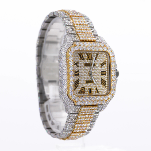 Cartier Diamond Customised Watch Santos Roman Hour