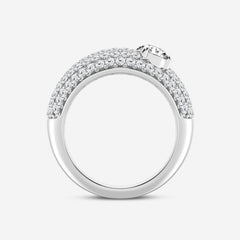 1 12 ctw Round Lab Grown Diamond Crescent Shape Pave Fashion Ring