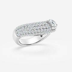 1 12 ctw Round Lab Grown Diamond Crescent Shape Pave Fashion Ring