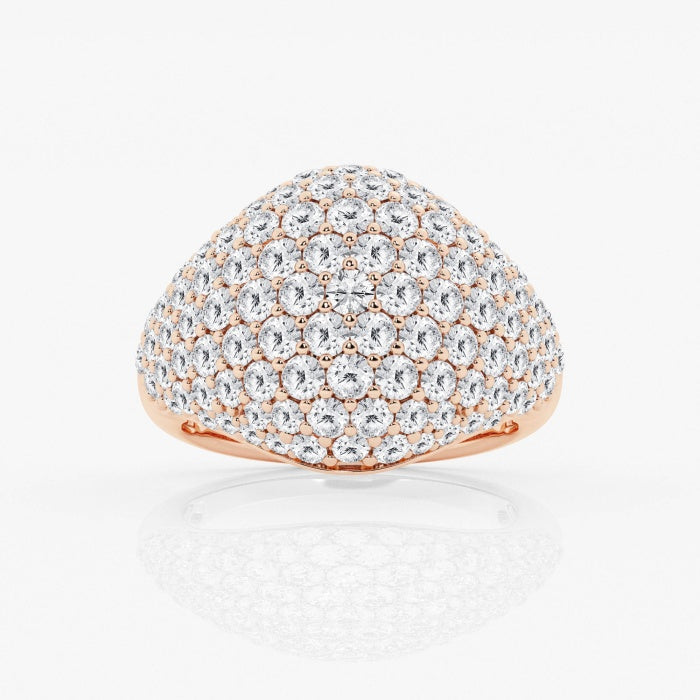 3 ctw Round Lab Grown Diamond Pave Dome Fashion Ring