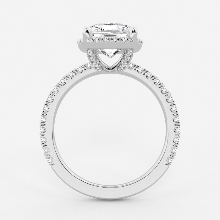 Badgley Mischka Near-Colorless 3 25 ctw Elongated Cushion Lab Grown Diamond Halo Engagement Ring