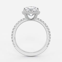 Badgley Mischka Near-Colorless 3 25 ctw Elongated Cushion Lab Grown Diamond Halo Engagement Ring