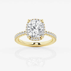 Badgley Mischka Near-Colorless 3 25 ctw Elongated Cushion Lab Grown Diamond Halo Engagement Ring