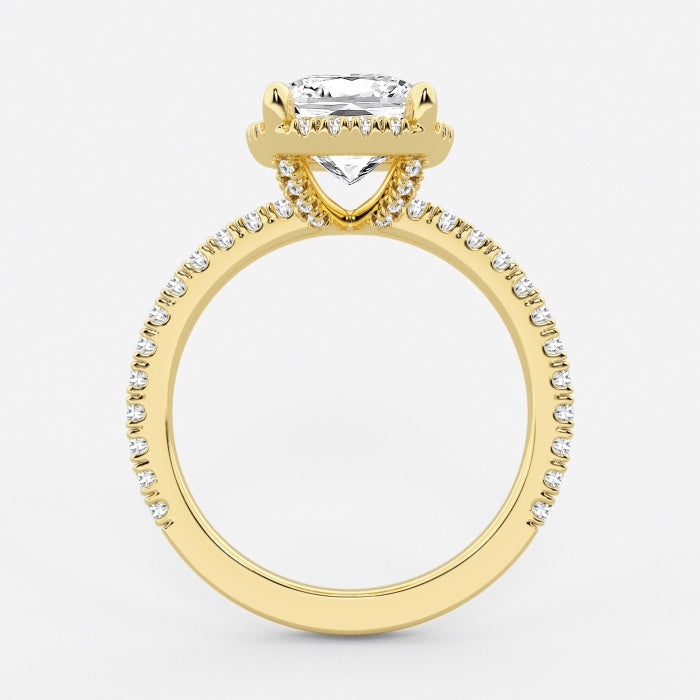 Badgley Mischka Near-Colorless 3 25 ctw Elongated Cushion Lab Grown Diamond Halo Engagement Ring