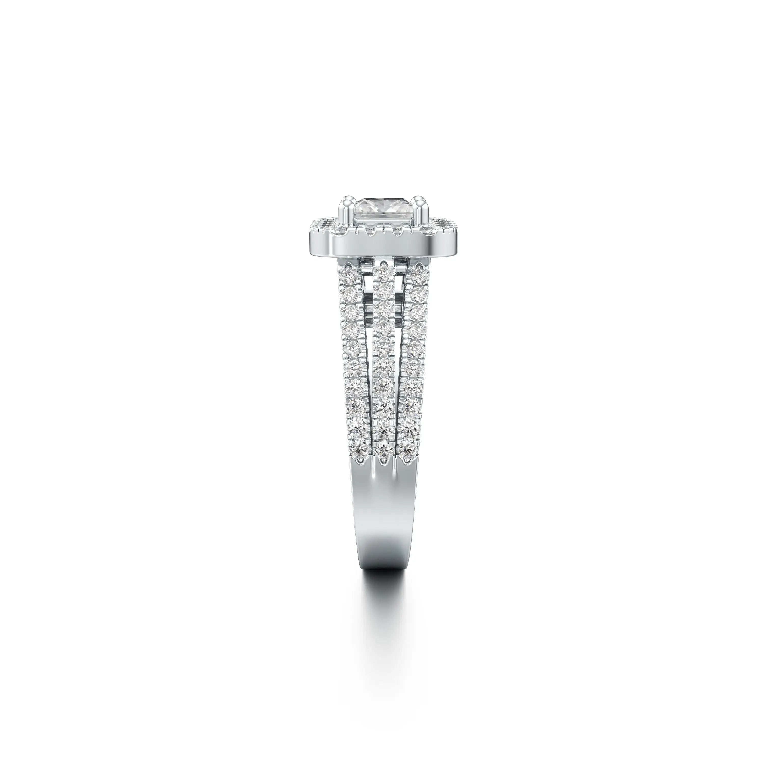 Solitaire Triad Lab Grown Diamond Ring