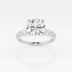 2 ctw Round Lab Grown Diamond Graduated Engagement Ring