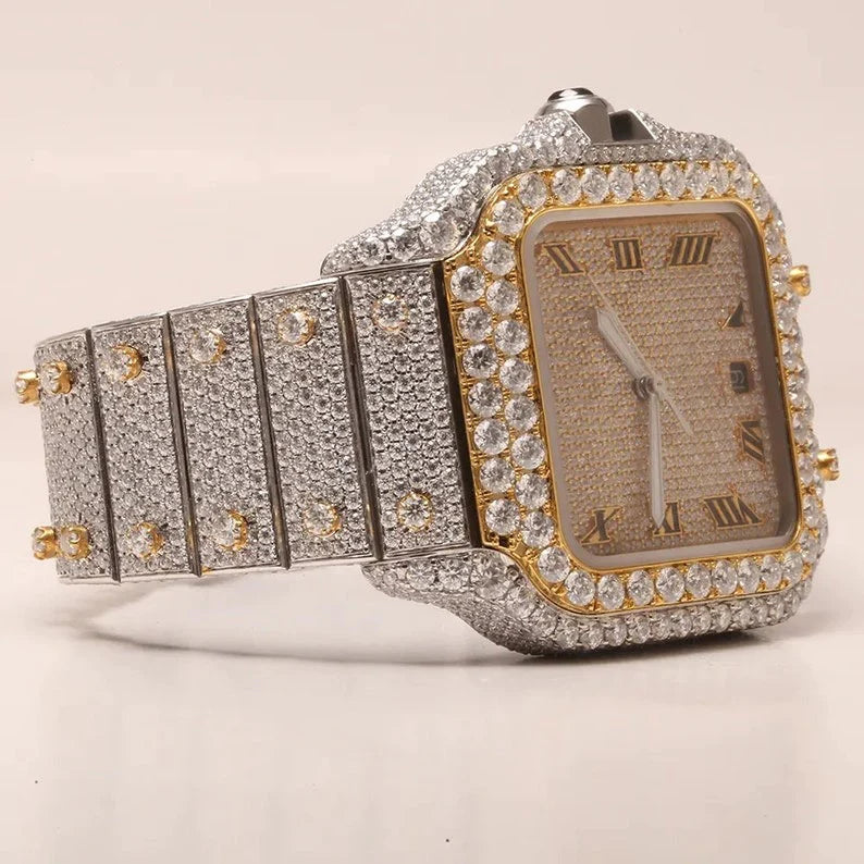 cartier-gold-dial-41mm-vvs-moissanite-diamond-watch